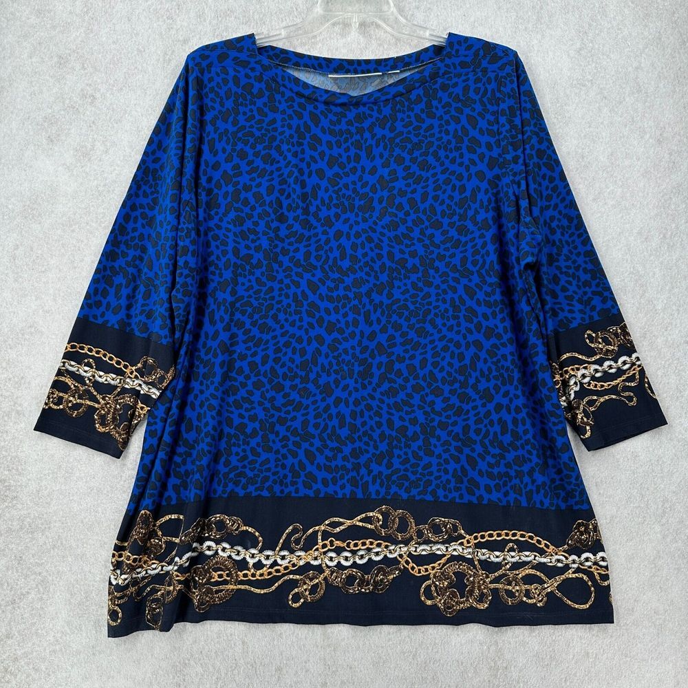 Simonton Says, George Simonton Studded Accent Women's Blouse, Sz‎ 3X